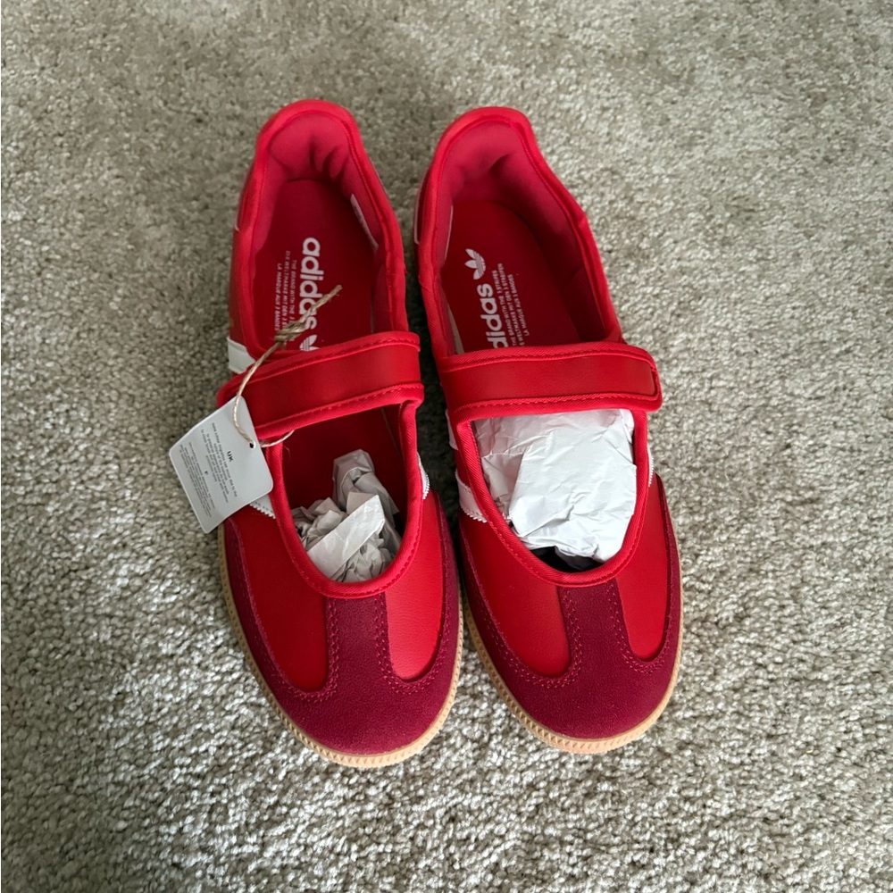 Adidas Samba Jane (MaryJane Samba w/ Velcro Strap) Scarlet Red